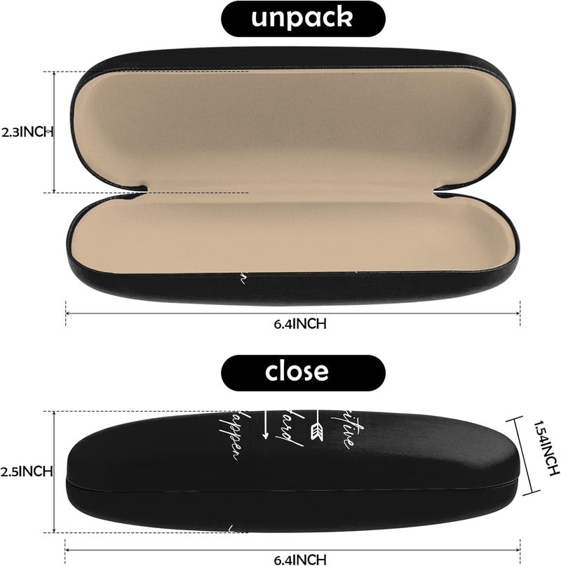 Cabreche Glasses Case Hard Shell Eyeglass Portable Glasses Eyeglasses Holder Box with Cleaning Cloth Women Girls Men Cute - Image 2